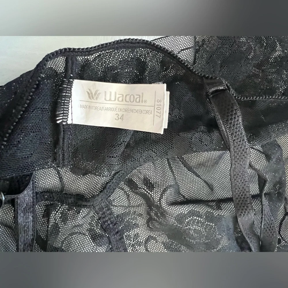 Sheer Black Floral Lace Bralette